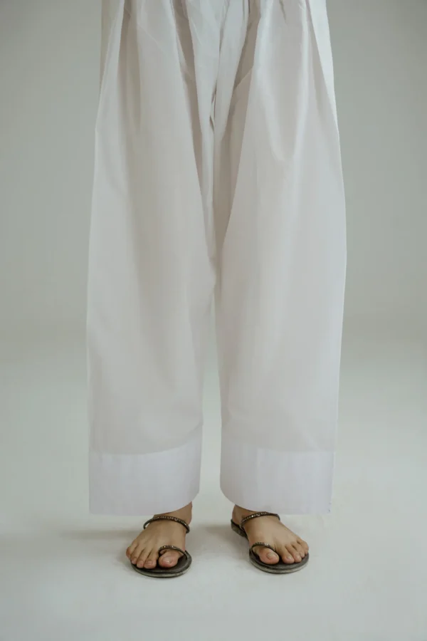 ✅ Elegant Farshi Shalwar For Women (White)– EFSW